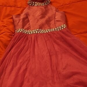 Rare Editions Coral Kids Dress with Beaded Waist